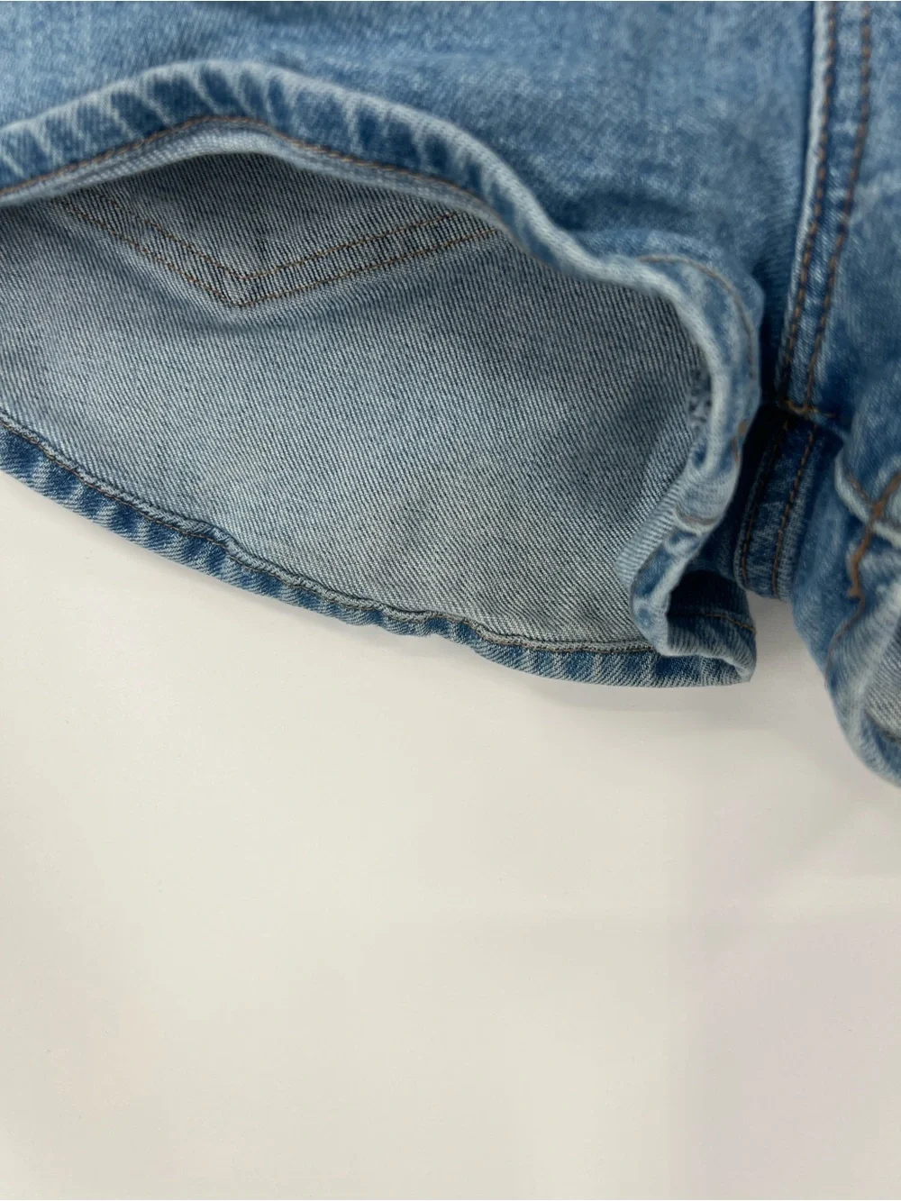 Denim Forum Aritzia The Lola Clean Cheeky Denim Shorts